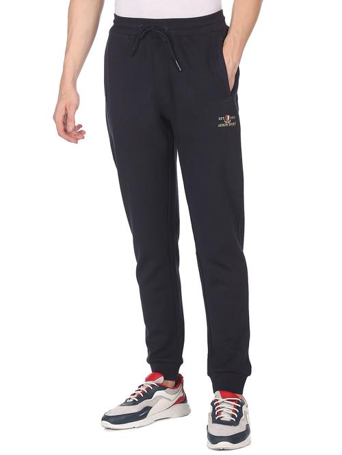 navy-blue solid blend joggers track pant - 18463865 - Very Small Image - 1