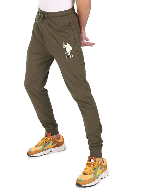 olive-green printed joggers track pant - 18463869 - Very Small Image - 1