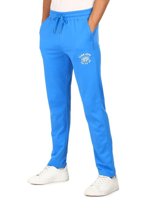 blue solid full length track pant - 18463956 - Very Small Image - 1