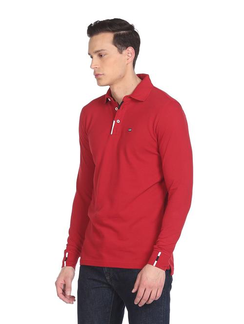 red solid polo t-shirt - 18464209 - Very Small Image - 1