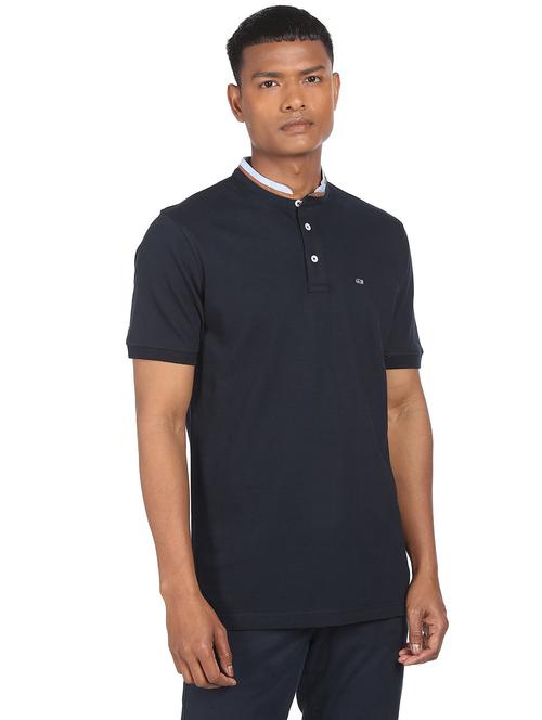 navy-blue solid t-shirt - 18464294 - Very Small Image - 1