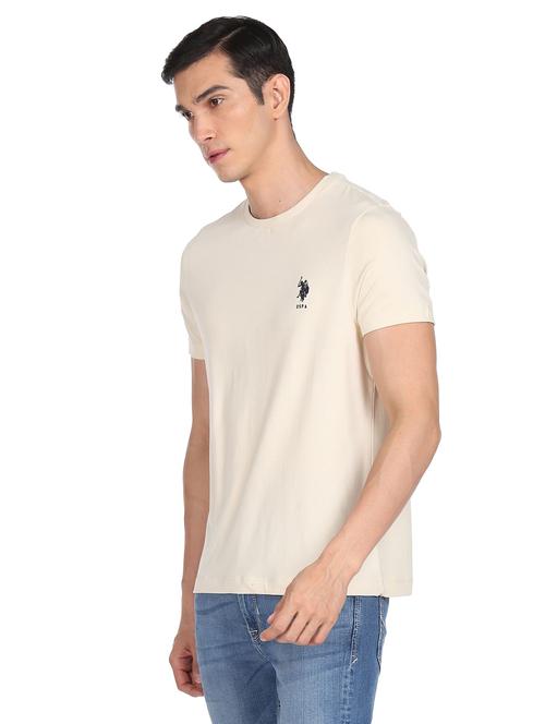 beige solid t-shirt - 18464298 - Very Small Image - 1