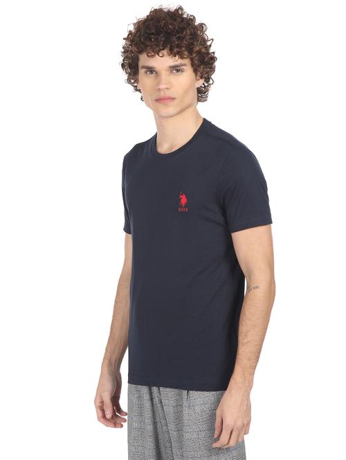 navy-blue solid t-shirt - 18464305 - Very Small Image - 1
