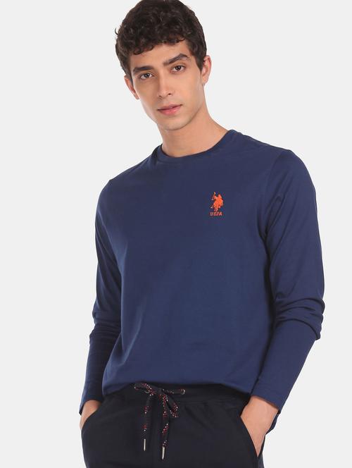 navy-blue solid t-shirt - 18464390 - Very Small Image - 1