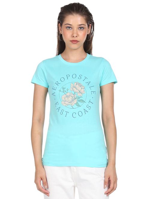 women's chest print crew neck t-shirt - 18464539 - Very Small Image - 1