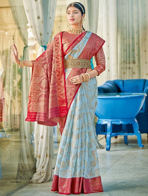 women's banarasi saree - 18465869 - Very Small Image - 1