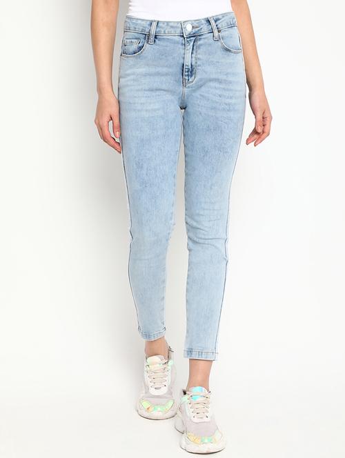 high rise stone washed denim jeans  - 18466027 - Very Small Image - 1