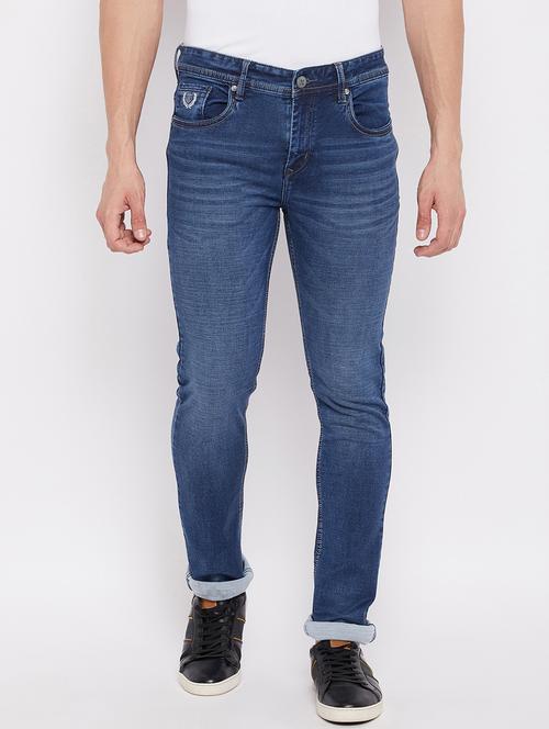 navy-blue light washed denim jean - 18466056 - Very Small Image - 1