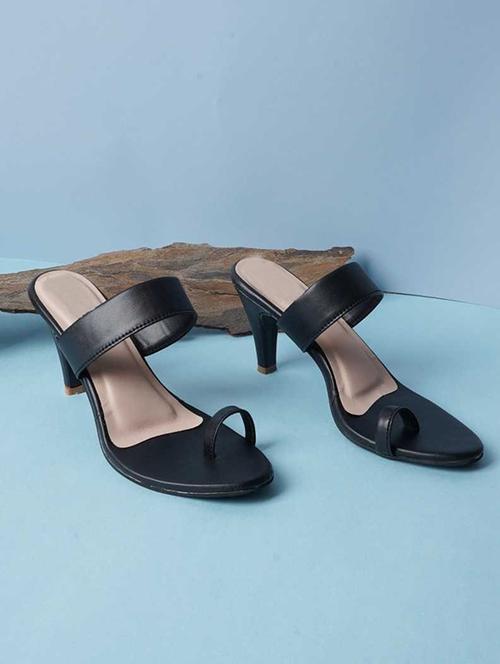 black synthetic slip on sandals - 18468015 - Very Small Image - 1