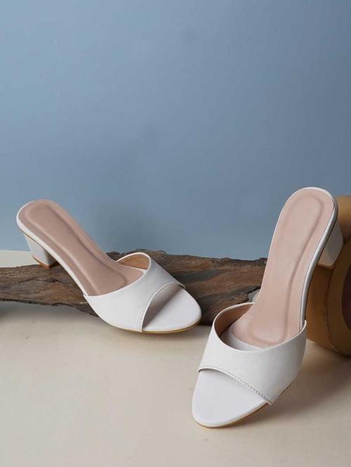 white synthetic slip on sandals - 18468026 - Very Small Image - 1