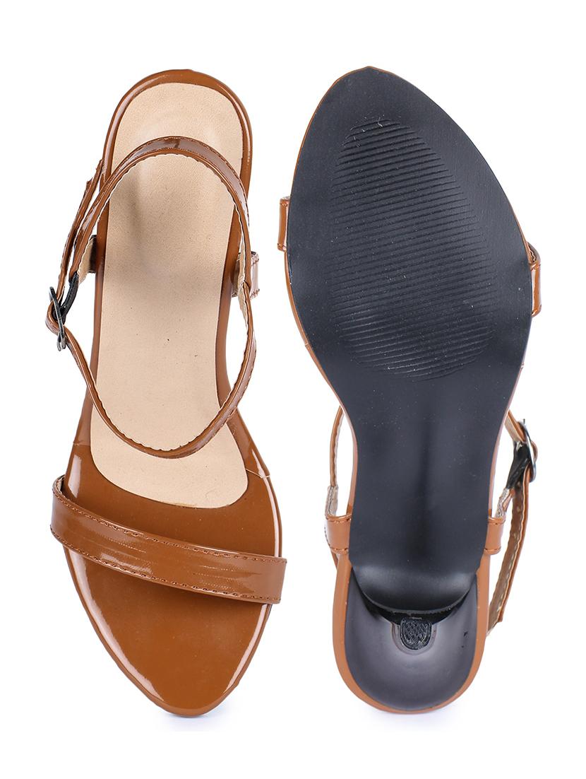 tan synthetic back strap sandals - 18468184 - Zoom Image - 3