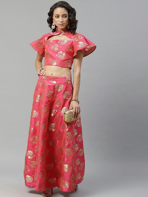 women foral mock neck skirt top set - 18468992 - Very Small Image - 1