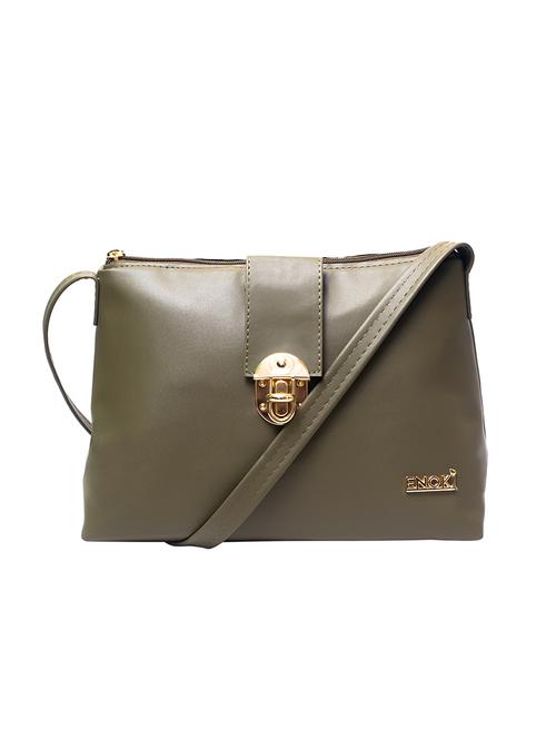 olive solid regular sling bag - 18469129 - Very Small Image - 1