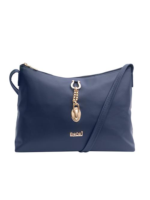 navy blue solid regular sling bag - 18469130 - Very Small Image - 1