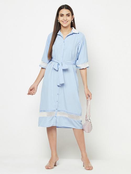 women's fit & flare solid dress - 18469631 - Very Small Image - 1