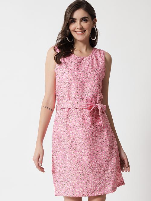 women's belted floral dress - 18469669 - Very Small Image - 1