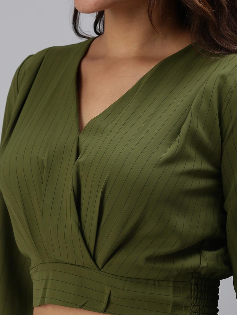 women's blouson v neck top - 18469840 - Standard Image - 4