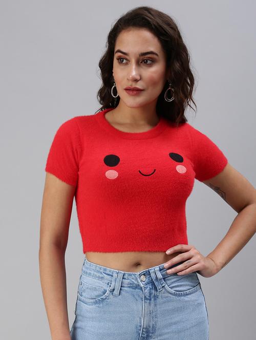 quirky printed crop top - 18469870 - Very Small Image - 1