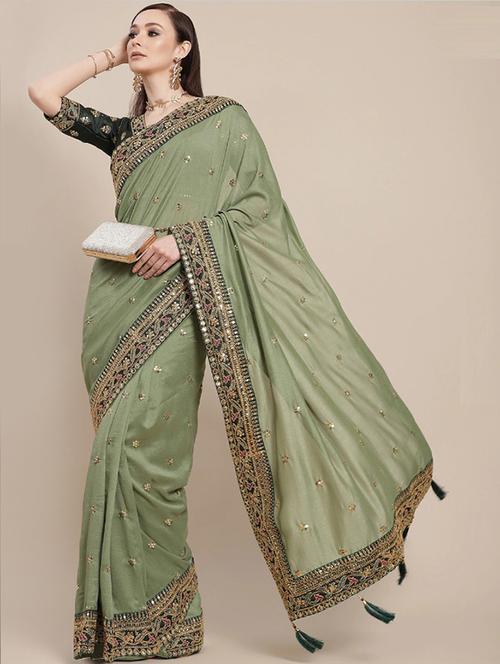 women's embroidered saree - 18470019 - Very Small Image - 1