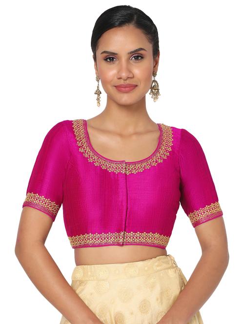 pink silk embroidered blouse - 18470101 - Very Small Image - 1