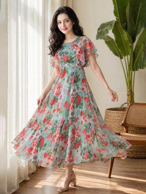 women's fit & flare floral dress - 18471079 - Very Small Image - 1