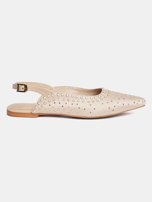 beige fabric slip on sandals - 18471292 - Very Small Image - 1