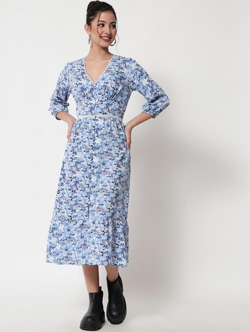 women's fit & flare floral dress - 18472060 - Very Small Image - 1