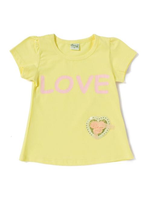 girls yellow printed regular tee - 18472195 - Very Small Image - 1