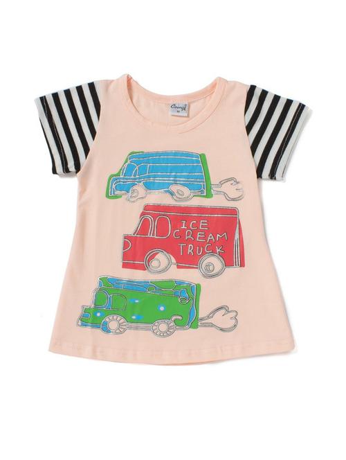 girls pink printed regular tee - 18472196 - Very Small Image - 1