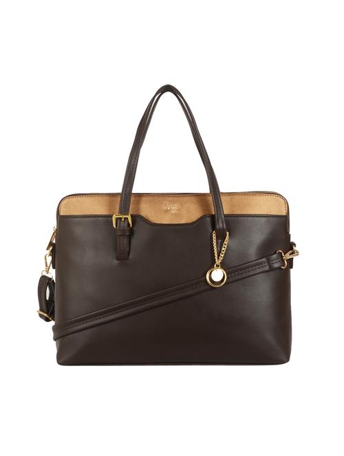 brown solid regular laptop bag - 18472373 - Very Small Image - 1