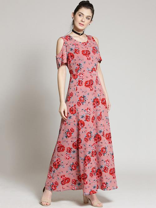 cold shoulder floral maxi dress - 18472589 - Very Small Image - 1