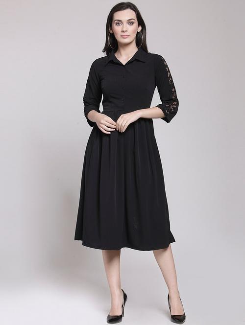 solid button down shirt dress - 18472787 - Very Small Image - 1