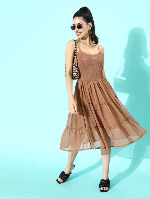 women's tiered dress solid dress - 18472852 - Very Small Image - 1