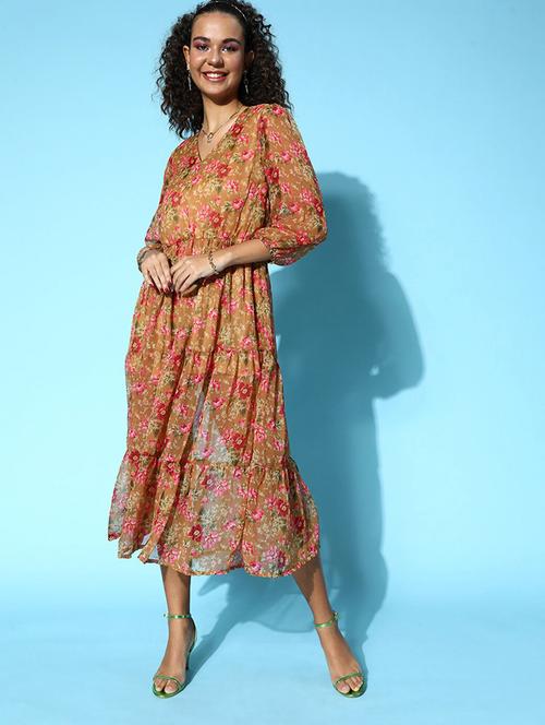 women's tiered dress floral dress - 18472906 - Very Small Image - 1