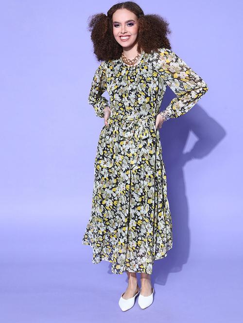 women's fit & flare floral dress - 18472913 - Very Small Image - 1