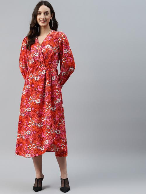 women's fit & flare floral dress - 18472989 - Very Small Image - 1