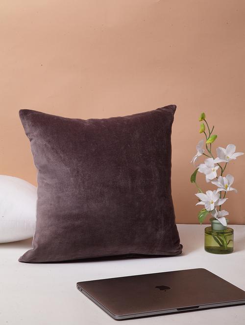 blanc9 dark grey velvet square cushion cover 16x16 inches - 18473108 - Very Small Image - 1