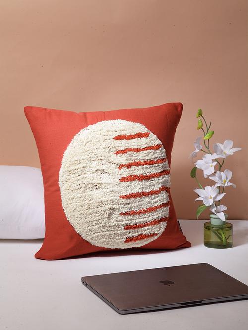 blanc9 red cotton tufted cushion cover 16 x16 inches - 18473148 - Very Small Image - 1
