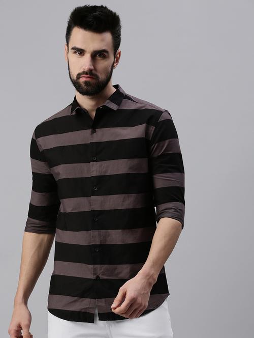 mens stripes casual shirt - 18474052 - Very Small Image - 1