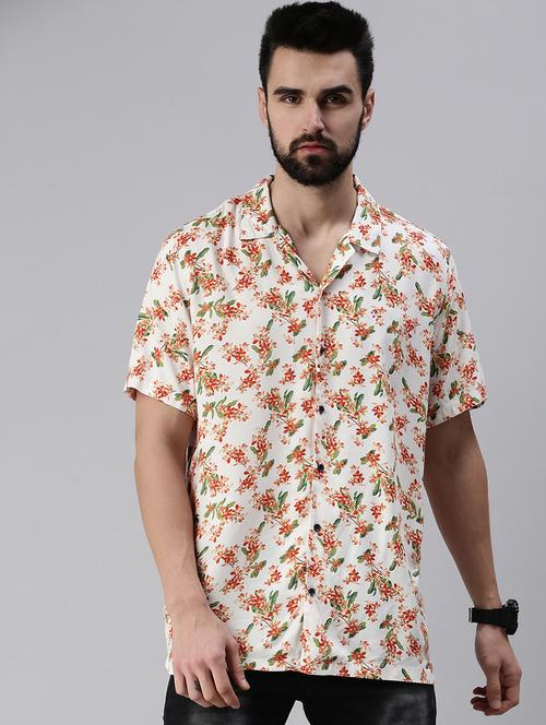 mens florals casual shirt - 18474108 - Very Small Image - 1