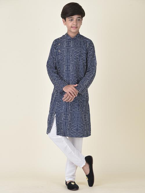 boys printed straight kurta  - 18474167 - Very Small Image - 1