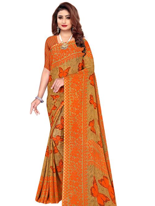 conversational printed saree  with blouse - 18474544 - Very Small Image - 1