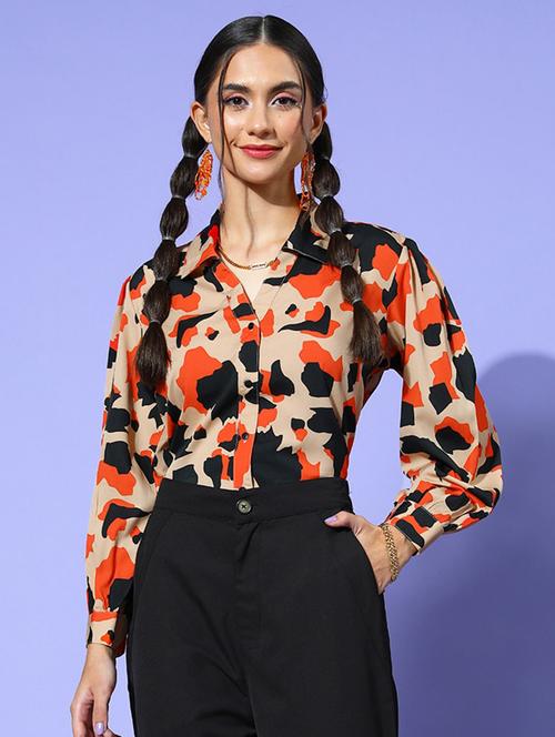 bishop sleeved printed regular shirt - 18475540 - Very Small Image - 1