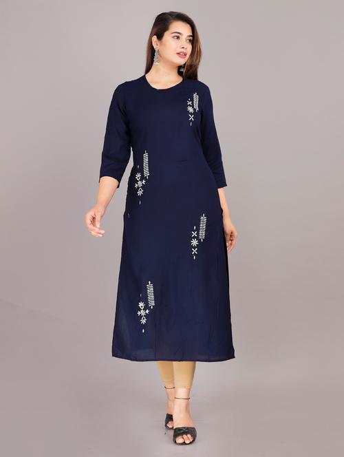 women's straight kurta - 18475754 - Very Small Image - 1