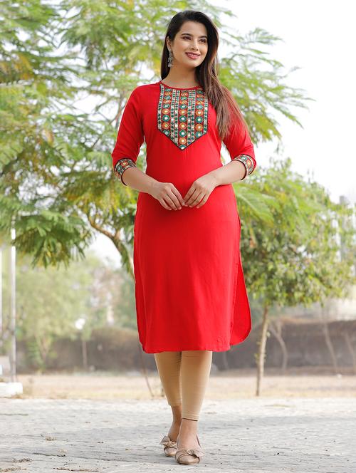 women's straight kurta - 18475759 - Very Small Image - 1
