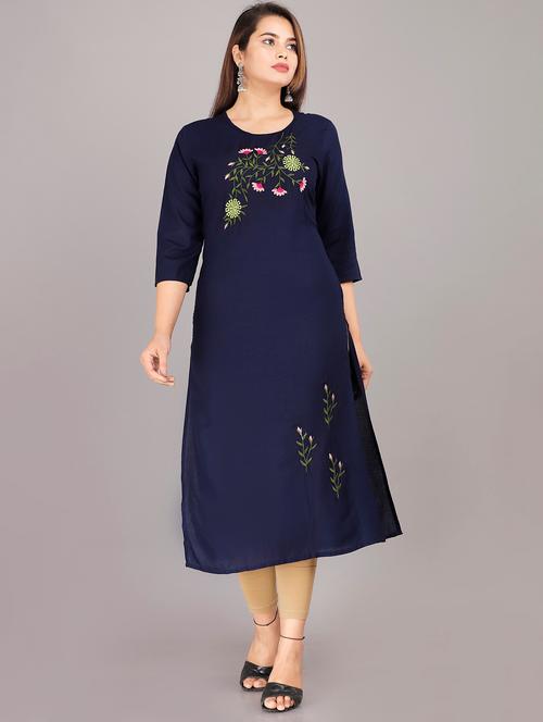 women's straight kurta - 18475765 - Very Small Image - 1
