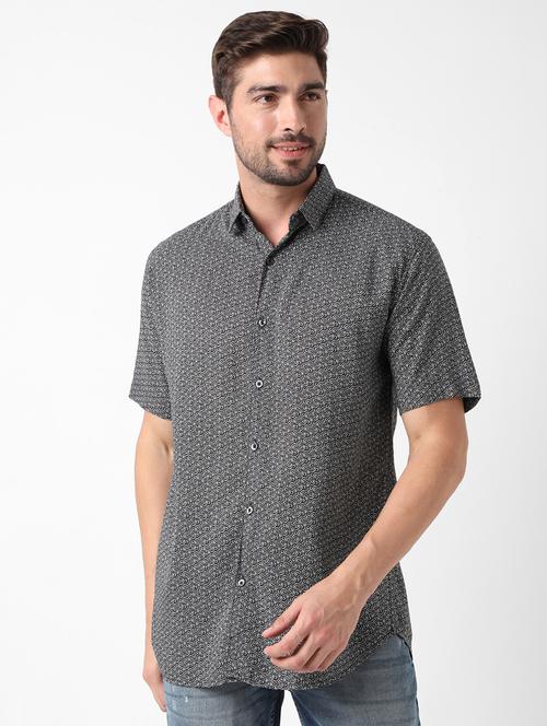 grey printed  casual shirt - 18475985 - Very Small Image - 1