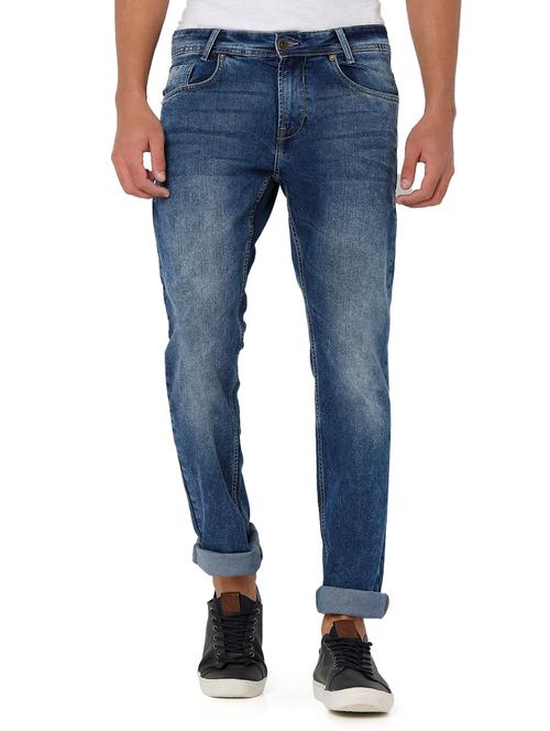 navy-blue light-washed denim jean - 18475990 - Very Small Image - 1