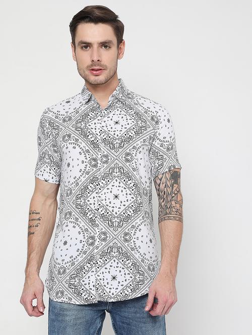 white printed casual shirt - 18476006 - Very Small Image - 1