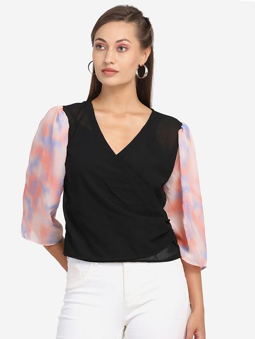 women's crop v neck top - 18476096 - Very Small Image - 1